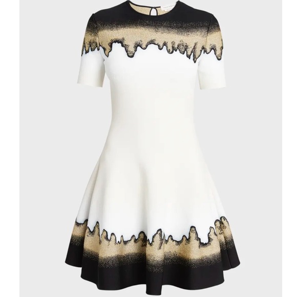 NWOT Alexander McQueen Elegant Black and Gold Dress